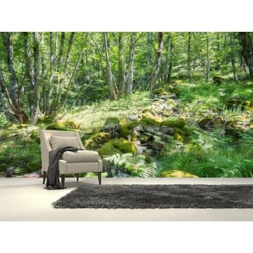 Custom landscape wallpaper.Green Spring Forest,3D modern wallpaper for living room bedroom restaurant wall embossed wallpaper