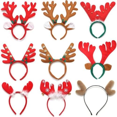 1pcs Christmas Headband Hair Accessories Deer Ears For Kids Adult Christmas Party Deals Hair Band Clasp Headwear Head Hoop New