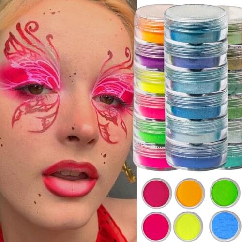 Multi-color Neon Pigment Matte Nail Powder Dust Nail Glitter Gradient Eyeshadow Powder Nail Eye Shadow Pallete Makeup Decoration