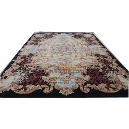 Hand Made French Weave Rug Wool Savonnerie Design Needle French Savonnerie Hand Knotted Wool Pile Oriental Rug