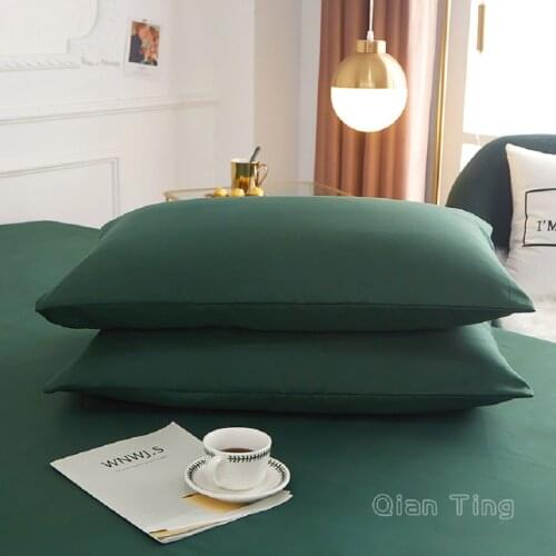 2pcs 100%Polyester Super Soft Solid Color Pillowcases Home Pillowcase Cover