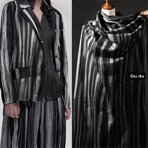 50*165cm 3D Stripe Texture Clothing Fabric Thick Elastic Knitting Fabric Coat Trousers Suit Design Fabric DIY