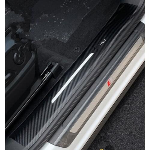 Carbon Fibre Leather Doors Sill Plate Trim Protective Cover For Audi A3 A4L A6L Q2L Q3 Q5L Q7 CAB293