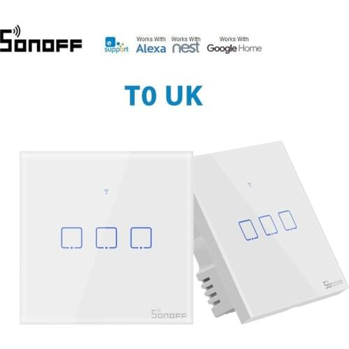 SONOFF T0 UK TX-Series WiFi Smart Switch DIY Modules for eWelink APP Remote Control Compatible With Alexa Google Home Assistant