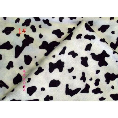 1 meter printing cow pattern Animal fabric short hair velboa for DIY sewing Stuffed toys material Warp knitting velvet