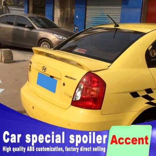 For 2005 2006 2007 2008 2009 2010 ABS high quality primer or black white color for HYUNDAI accent rear trunk spoiler accent