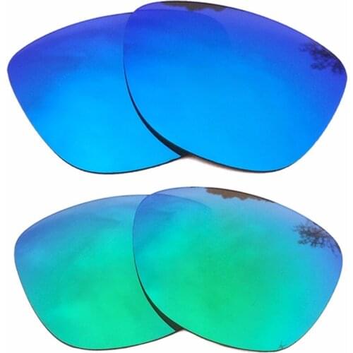 Green & Ice Blue Mirrored Polarized Replacement Lenses for Frogskins Frame 100% UVA & UVB