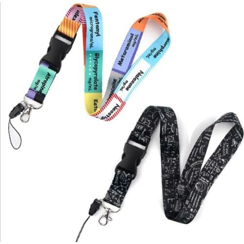 Mobile Phone Strap Gift Ribbon Webbing Necklace Couple Giftsb Medical Equation Neck Strap Lanyards ID Badge Card Holder Keychain