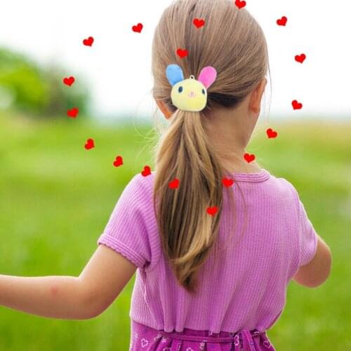 1Pcs Cute Large 3D Cartoon Animal Hair Rope Plush Toy Bamboo Joint Rubber Band Decorative Ponytail Holder Photo Props