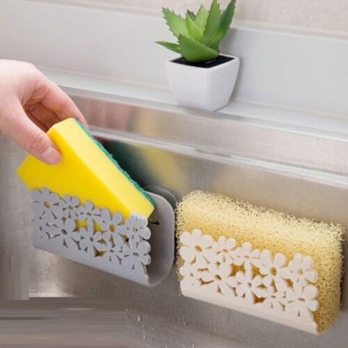 1pc Plastic Suction Cup Sink Drain Rack Wall Sucker Sponge Storage Drying Holder Kitchen Sink Soap Stand Dish Cloth Organizer