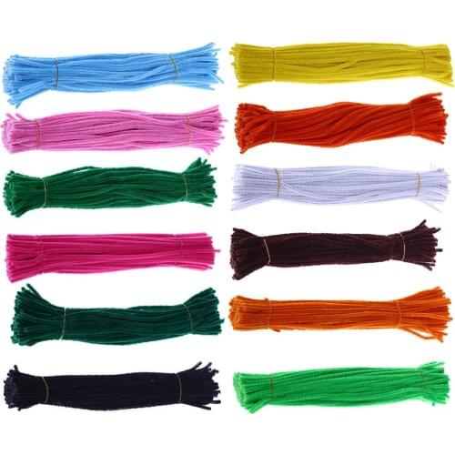 100Pcs Chenille Stems Pipe Cleaners Twist Rods Kids DIY Craft Educational Toy