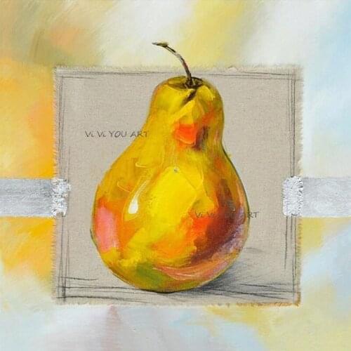 100%Handmade Modern Fashion Apple Pear Abstract Canvas Painting Classic Wall Art Pictures For Living Room Modern Decoration Home