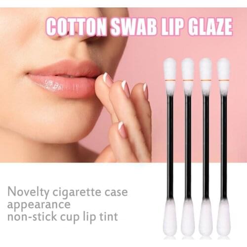20Pcs/Box Decorative Cotton Swab Makeup Cosmetics Lip Gloss Universal Liquid Lipstick Non-stick Cup Girlfriends Gift