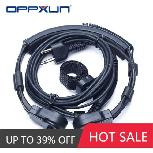2021Hot OPPXUN Felexible Throat Control Kit Air Tube 2 Pins Headphone for ICOM IC-V8,IC-V82 IC-F11,F21 F31,F41 Etc Walkie Talkie