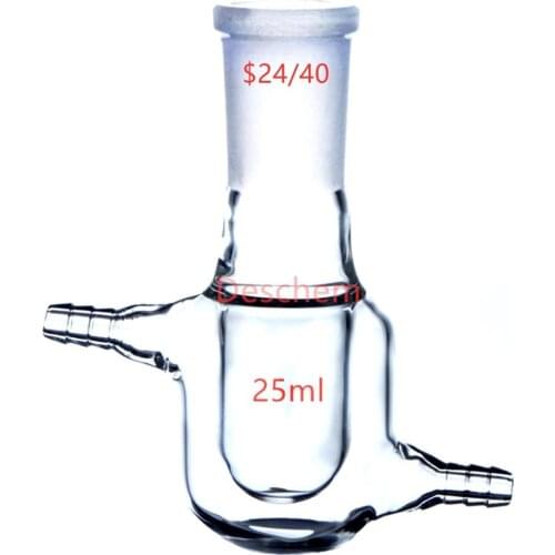24/40 Jacketed Glass Flask Single Neck Lab Reactor Jacket Reaction Vessel 1-Neck Bottle