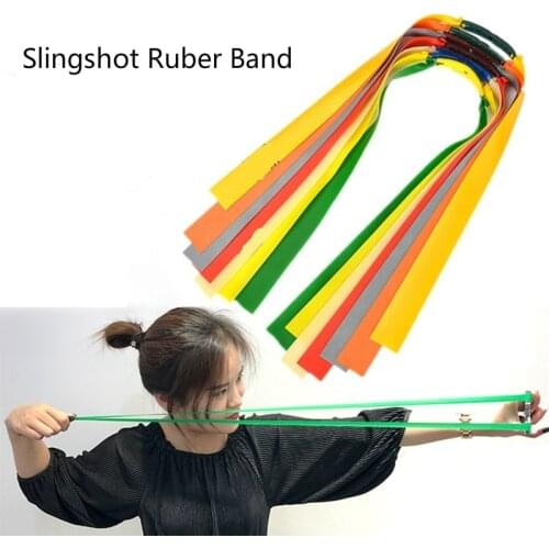 4Pcs Rubber BandOutdoor Slingshot Powerful Elastic Flat Rubber Band Hunting Sports Catapult Kit Set Practical