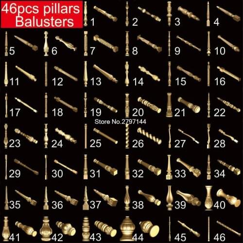 46pcs Balusters and column 3D STL model for carved figure cnc machine Router Engraver ArtCam marble pillar Model design