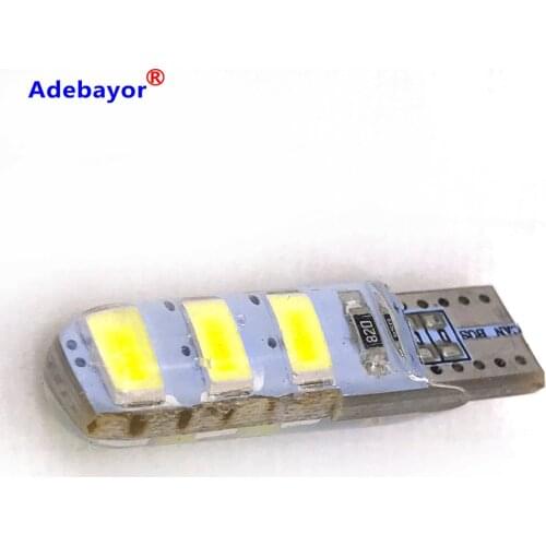 600pcs T10 W5W Silica Gel 6 SMD 5630 5730 LED car interior light WY5W 194 501 LED wedge parking dome bulbs Turn Side lamps 12V