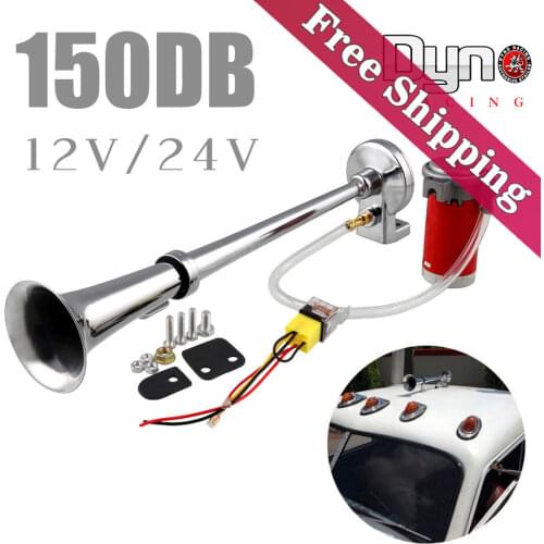 Free Shipping 150DB Super Loud 12V/24V Single Trumpet Air Horn Compressor Car Lorry Boat Motorcycle AH015