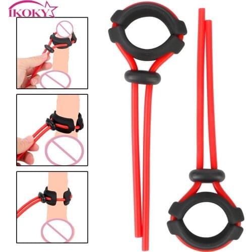 Adjustable Adult Products Silicone Cock Rings Delay Ejaculation Penis Ring Rope Sex Toys for Adults Men Male Lasting Cockring