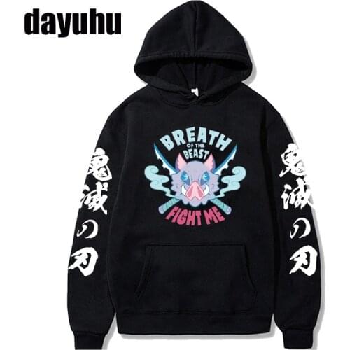 90s Kimetsu No Yaiba Men/women Demon Slayer Hoodies Harajuku Anime Japan Kawaii Hoodie Kimetsu Cartoon Sweatshirt Tanjiro Nezuko