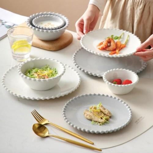Dinner Plate Set Ceramic Kitchen Fruit Plate Tableware Set Food Dishes Rice Salad Noodles Bowl Soup Kitchen Desert Cook Tool