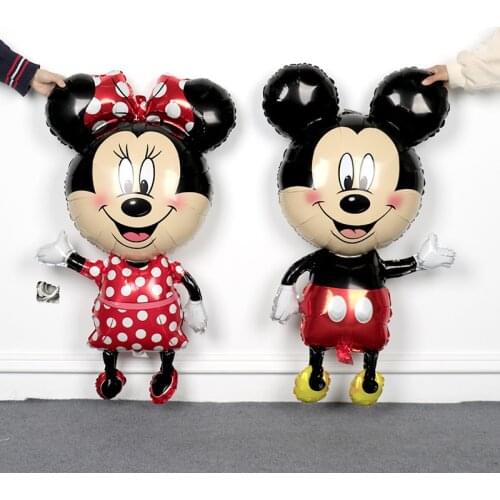 Disney 112cm Giant Mickey Minnie Mouse Balloon Cartoon Foil Birthday Party Balloon children Birthday Party Decorations kids Gift