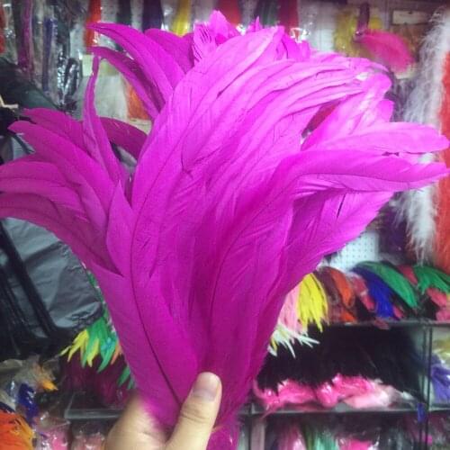 100pcs 30-35cm /12-14inch Rose natural loose rooster feather/cock feather/chicken feather for wedding decoration/cosplay