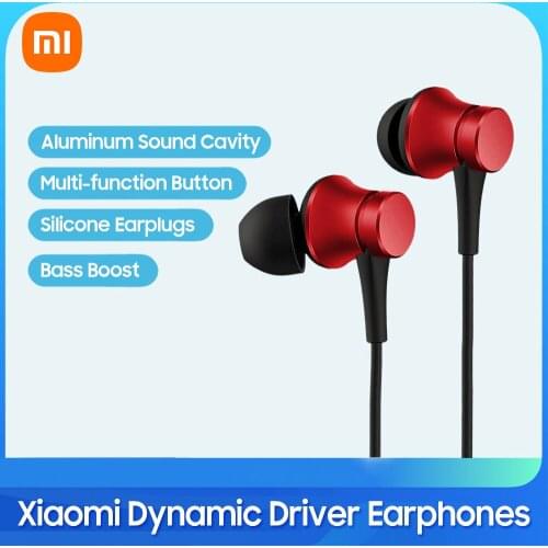 New Xiaomi Dynamic Driver Earphones In-Ear Earbuds 1.25m Wired Headset 3.5mm Wired Bass Boost Stereo Balanced Sound Headphones