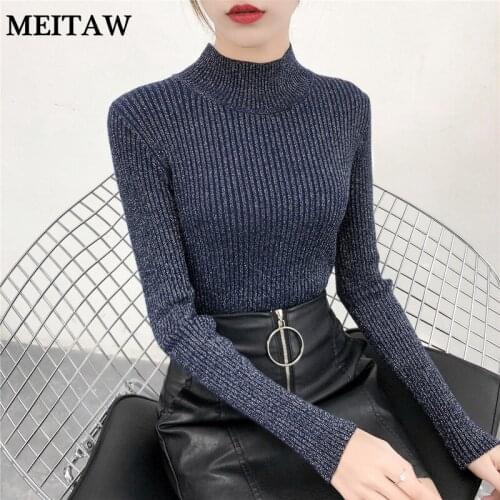 Autumn Winter Women Turtleneck Sweater 2020 Casual Solid Long Sleeve Slim Pullover Female Warm Knit Sweater Tops