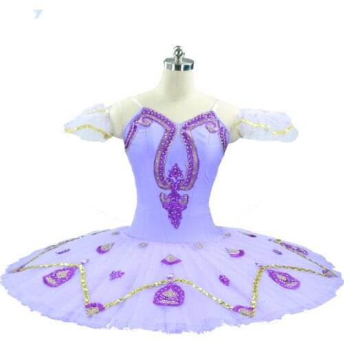 Professional Ballet Tutus Girls Pancake Swan Dress Classical Performance Ballerina Costume ballet dress purple lilac 0019