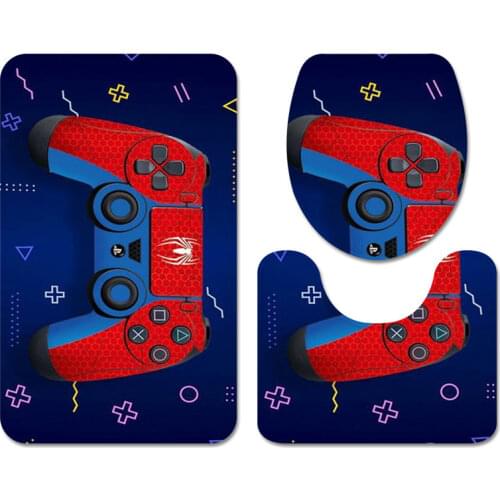 Drop Shipping Bathroom Toliet Mat Set Anti Slip Kitchen Bath Coral Fleece Floor Carpet Washable 3Pcs/set Game Controller Rug