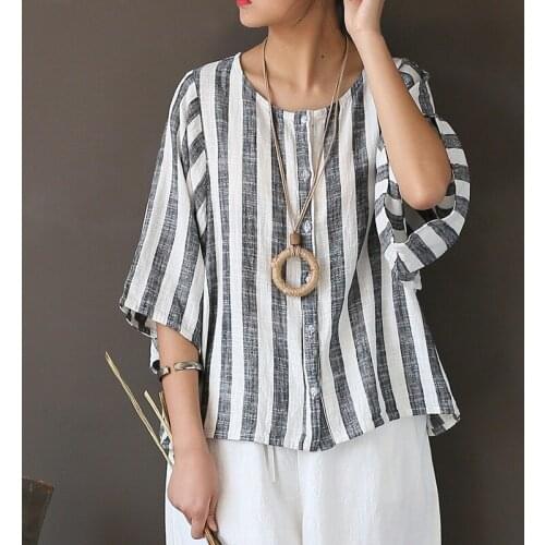 Женские рубашки в полоску QATURALAN China At AliExpress