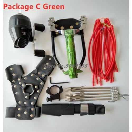 1Set Archery Fishing Slingshot Kit Catapult Bow Bowfishing Darts Reel Professional Tool For Outdoor Camping Shooting Accessories