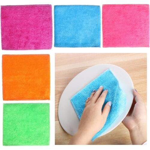 Cleaning Towel Anti-grease Dish Cloth Bamboo Fiber Washing Towel Kitchen Household Scouring Pad Magic Cleaning Rags 1Pcs
