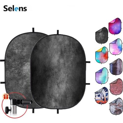 SITOO 1.5x2M Double Side Collapsible Background Microfiber Folded Double Sided 2 in 1 Backdrops For YouTube Video Studio