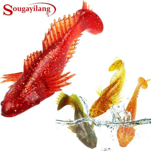 Sougayilang 4pcs Fishing Bait Soft Lure Lifelike Big Fishing Lure 20g/12cm Artificial Fishing Bait Worm Saltwater Pesca Isca