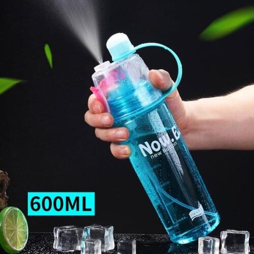 Sport Water Bottles with Sprayer Large Capacity 600ml Portable Flask Eco Friendly Drinkware for Outdoor Activities