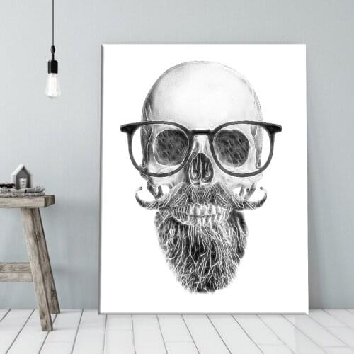 Stylish Morderm Cool Scull Man Canvas Painting Prints Poster Living Room Home Decoration Wall Art Picture