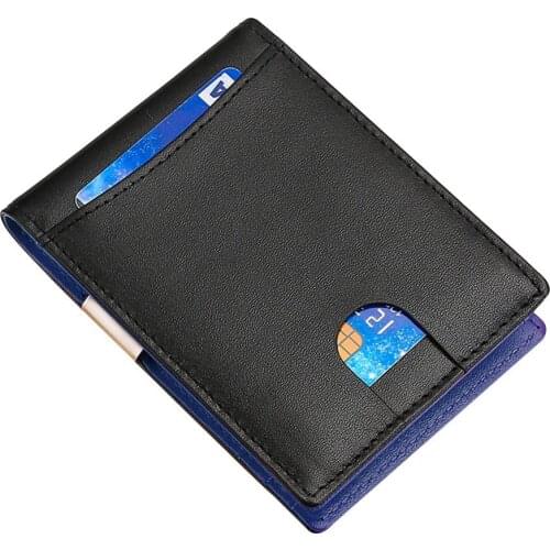 New Men women smart wallet Credit Bank card holder fashion purse Aluminum alloy Business Casual Mini wallet Brand PU Purse