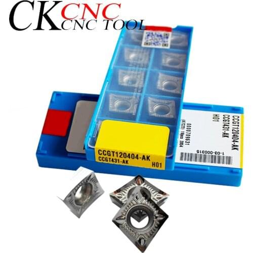 10pcs CCGT120402-AK H01 CCGT120404-AK H01 CCGT120408-AK H01 cnc carbide insert tungsten inserts pivot blade used for aluminum