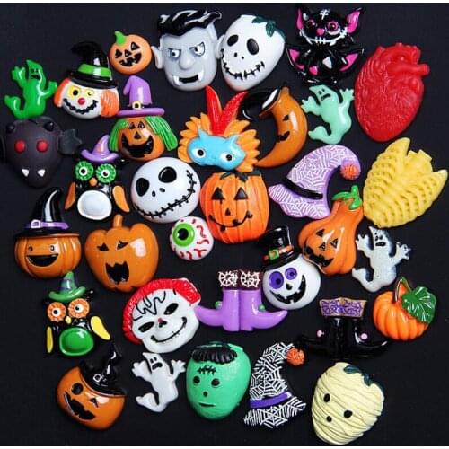 10pcs Witch black hat Halloween Party Resin DIY Flatback Embellishment Accessories Scrapbooking Craft Making