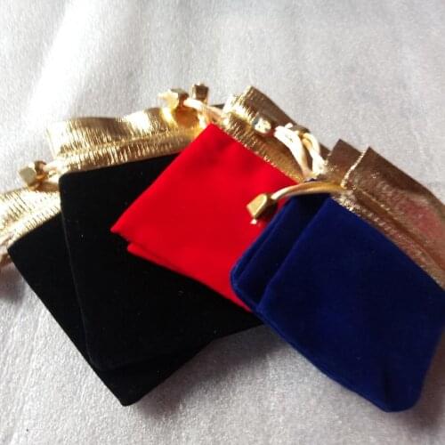 1000pcs 9x12 Gold Bead Jewelry Bags Pouch Velvet Bags Jewellery Pouches Gift Bag For Christmas/wedding Drawstring Packaging Bag