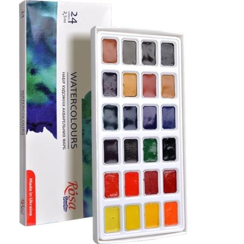 16/24 color solid watercolor paint set white night student-level watercolor painting paint for beginners and art students