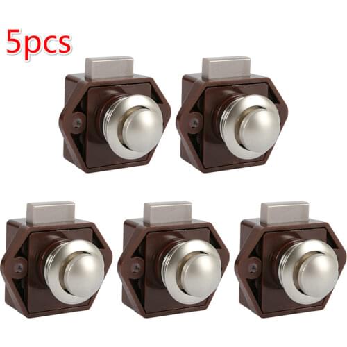 5pcs 20mm Camper Car Push Lock RV Caravan Boat Motor Home Cabinet Drawer Latch Button Locks for Furniture Hardware Accessories