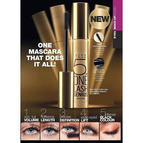 5 in 1 True Lash Genius Black Mascara Volumizing Eyelash Care Mascara Waterproof Eyelash Extension Long lasting
