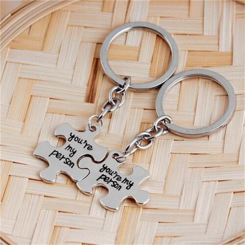2 Pcs Grey Anatomy Keychain (You Are My Person )Puzzle Keychain Lovers Best Friend Statement Car Key Holder Valentines Day Gift