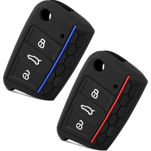 FIT FOR VW GOLF 7 MK7 SKODA SEAT 2014 2015 2016 3 BUTTON FLIP KEY SILICONE COVER FOB HULL OCTAVIA COMBI LEON IBIZA CUPTRA CASE