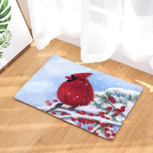 Welcome Home Entrance Door Mats Anti-slip Snow Bird Pattern Floor Carpets Bedroom Kitchen Mats Bathroom Rugs Home Decor Crafts