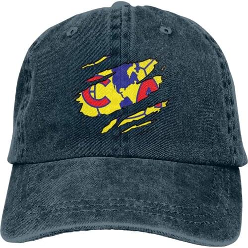 Denim Cap Torn Club America Logo Baseball Dad Cap Classic Adjustable Casual Sports for Men Women Hats
